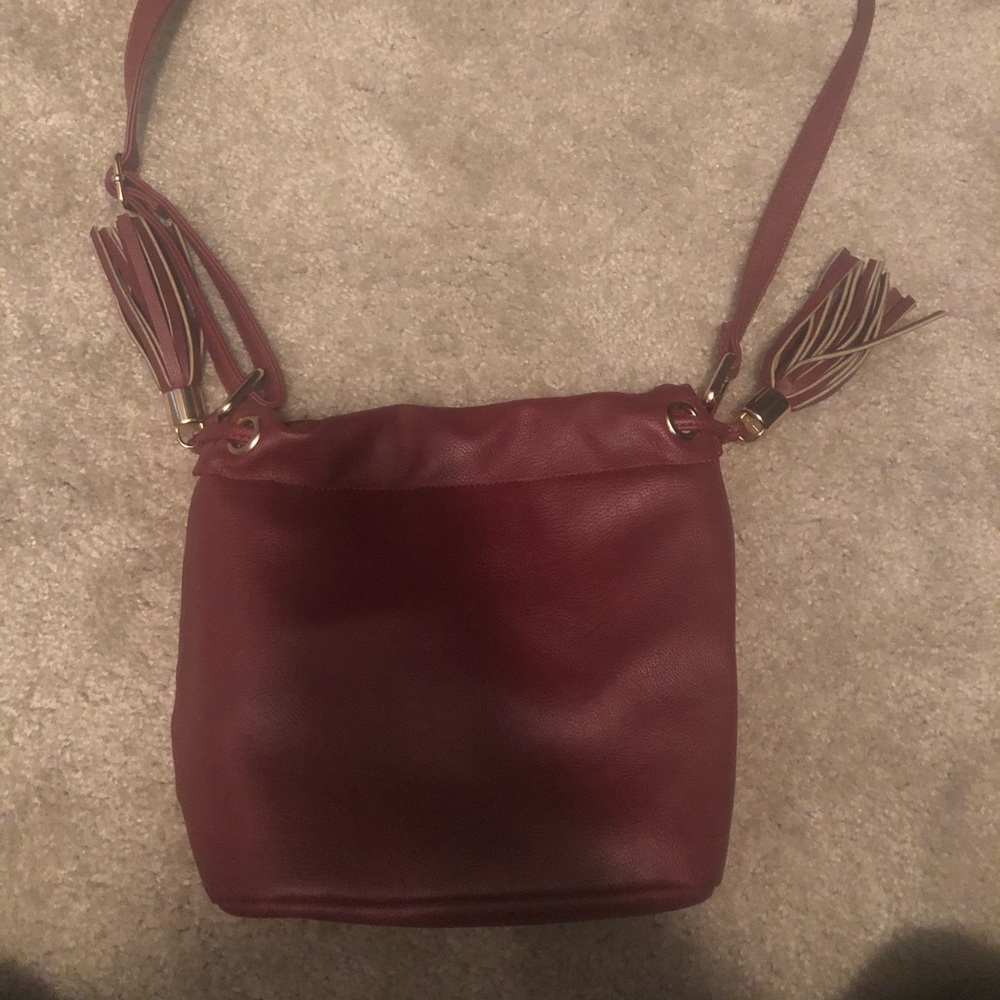 Red leather purse